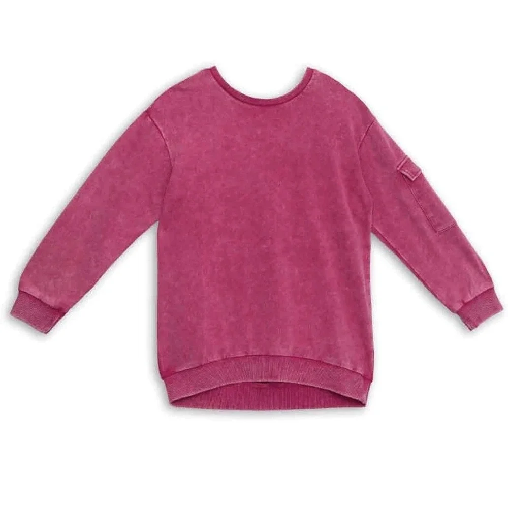 Speechless Girls' Long Sleeve French Terry Sweatshirt Tunic Size Small